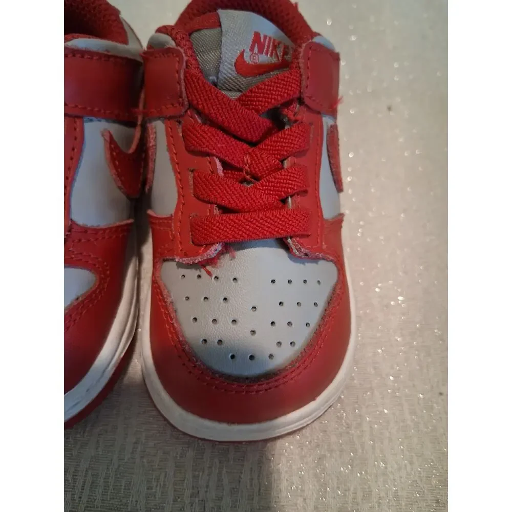 Nike Dunk Low TD UNLV Grey Red CW1589-002 Toddler Baby Size 4C NO INSOLES